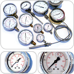 Pressure and temperature gauges