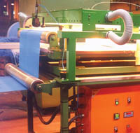 infrared heating of coated material