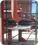 Heating of process steam pipes