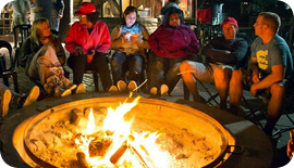 Evening time relaxation in front of a roaring fire Evening time relaxation in front of a roaring fire