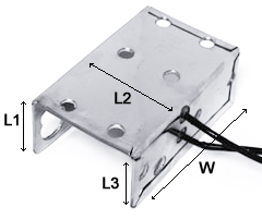 Dimensions for Box Heater, Mica Insulation, 3-sided