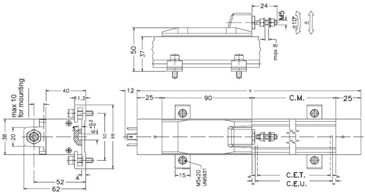 Gefran PK resistive track linear transducer with slider