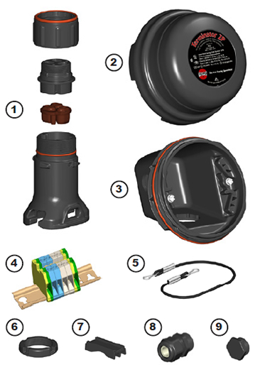 Ex junction Box for heat Tracing Sytems: Kit contents